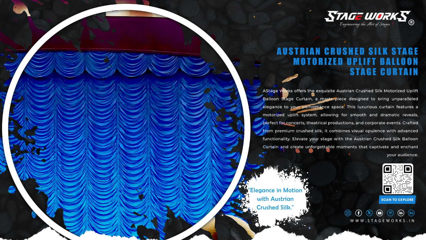 Austrian Crushed Silk Stage Motorized Uplift Balloon Stage Curtain